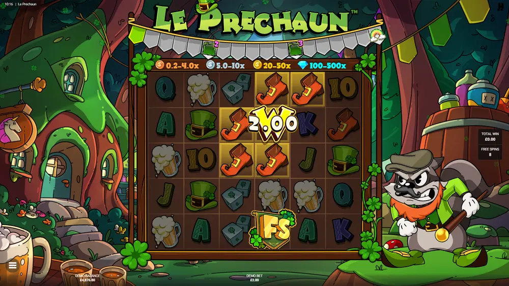 Arc Adventure free spins – Lucky Charm Bar progress visible with permanent Golden Squares