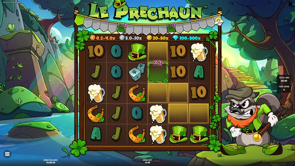Shamrock N Roll epic bonus – grid filled with Golden Squares, Diamond Coins and Pot of Gold revealed